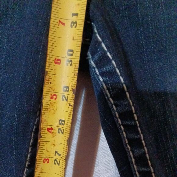 True Religion Women's Nat big T jeans skinny with flaps Blue, Size 31 - Picture 9 of 13